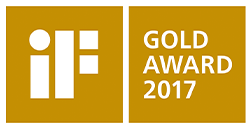 IF Gold Award 2017 logo. Links to award winning products page IF Gold Award section.